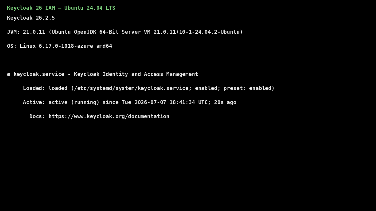 Keycloak on Ubuntu 24.04 LTS screenshot